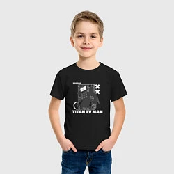Футболка хлопковая детская Titan TV Man, цвет: черный — фото 2