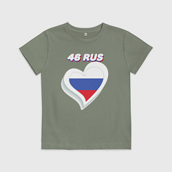 Футболка хлопковая детская 46 регион Курская область, цвет: авокадо