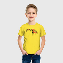 Футболка хлопковая детская Цветной жираф, цвет: желтый — фото 2