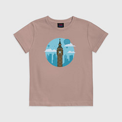 Футболка хлопковая детская Биг-бен, цвет: пыльно-розовый