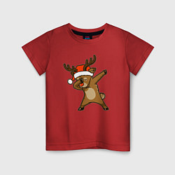 Футболка хлопковая детская Dabbing deer, цвет: красный