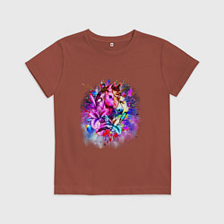 Футболка хлопковая детская Я единорог, цвет: кирпичный