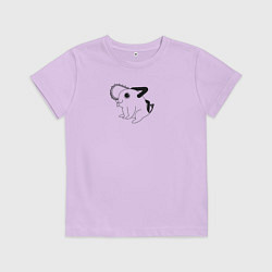 Футболка хлопковая детская Зверек Почито Человек бензопила, цвет: лаванда