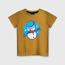 Футболка хлопковая детская Dab snowman, цвет: горчичный