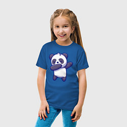 Футболка хлопковая детская Dabbing panda, цвет: синий — фото 2