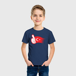 Футболка хлопковая детская Турецкий лайк, цвет: тёмно-синий — фото 2