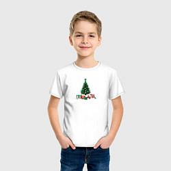 Футболка хлопковая детская Рождественская ель, цвет: белый — фото 2