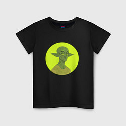 Футболка хлопковая детская Инопланетянин Иван, цвет: черный