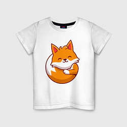 Футболка хлопковая детская Orange fox, цвет: белый