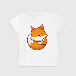 Футболка хлопковая детская Orange fox, цвет: белый