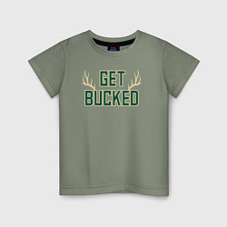 Футболка хлопковая детская Get bucked, цвет: авокадо