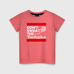 Футболка хлопковая детская Dont sweat the Technics, цвет: коралловый