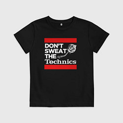 Футболка хлопковая детская Dont sweat the Technics, цвет: черный