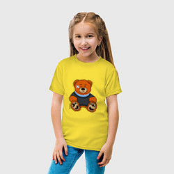 Футболка хлопковая детская Медведь Вова с пластырем, цвет: желтый — фото 2