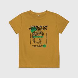 Футболка хлопковая детская Статуя Давида streetwear, цвет: горчичный