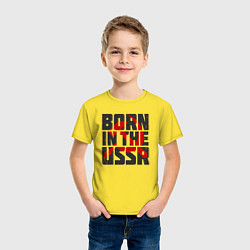Футболка хлопковая детская Родился в Советском Союзе, цвет: желтый — фото 2
