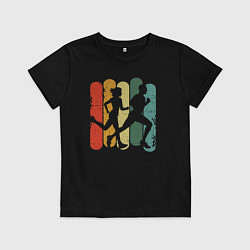 Футболка хлопковая детская Бегуны, цвет: черный