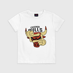 Футболка хлопковая детская Bulls logo with hands, цвет: белый