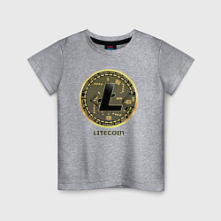 Футболка хлопковая детская Litecoin крипта, цвет: меланж