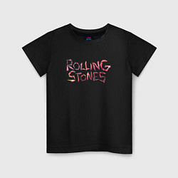 Футболка хлопковая детская The Rolling Stones - logo, цвет: черный