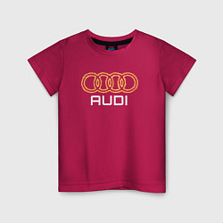 Футболка хлопковая детская Audi fire, цвет: маджента
