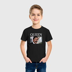 Футболка хлопковая детская Queen - Mimino мем, цвет: черный — фото 2