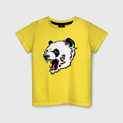 Футболка хлопковая детская Оскал панды, цвет: желтый