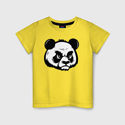 Футболка хлопковая детская Недовольная морда панды, цвет: желтый