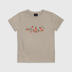 Детская футболка Снегири на рябине
