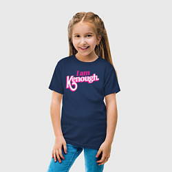 Футболка хлопковая детская I am kenough, цвет: тёмно-синий — фото 2