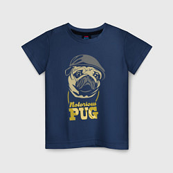 Футболка хлопковая детская Notorious pug, цвет: тёмно-синий