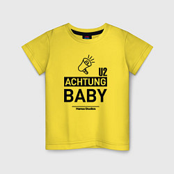 Футболка хлопковая детская U2 - Achtung Baby hansa studio berlin, цвет: желтый