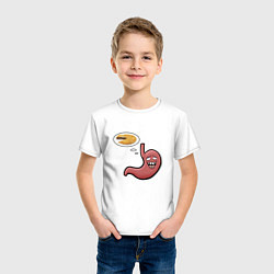 Футболка хлопковая детская Желудок в ожидании пирога, цвет: белый — фото 2