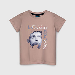 Футболка хлопковая детская Joy Division - Ian Curtis, цвет: пыльно-розовый