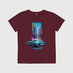 Футболка хлопковая детская Сайгон 2082, цвет: меланж-бордовый
