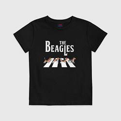 Футболка хлопковая детская Бигли The Beatles пародия, цвет: черный