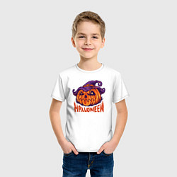 Футболка хлопковая детская Halloween праздник, цвет: белый — фото 2