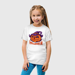 Футболка хлопковая детская Halloween праздник, цвет: белый — фото 2
