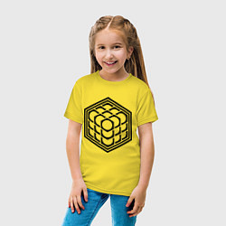 Футболка хлопковая детская 3D куб, цвет: желтый — фото 2