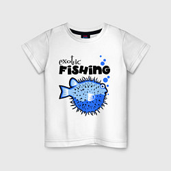 Футболка хлопковая детская Exotic Fishing, цвет: белый