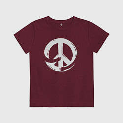 Футболка хлопковая детская Руки мира, цвет: меланж-бордовый