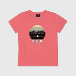Футболка хлопковая детская House of culture, цвет: коралловый