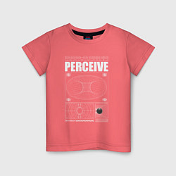 Футболка хлопковая детская Perceive streetwear, цвет: коралловый