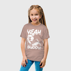 Футболка хлопковая детская Ронни Коулман, цвет: пыльно-розовый — фото 2