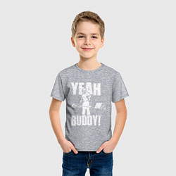 Футболка хлопковая детская Yeah buddy - Ронни Коулман, цвет: меланж — фото 2