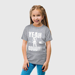 Футболка хлопковая детская Yeah buddy - Ронни Коулман, цвет: меланж — фото 2