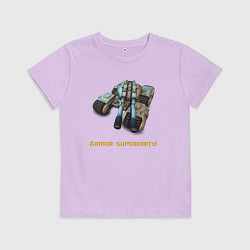 Футболка хлопковая детская Танк Мамонт ГСБ, цвет: лаванда