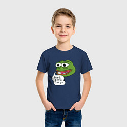 Футболка хлопковая детская Pepe feels good man, цвет: тёмно-синий — фото 2