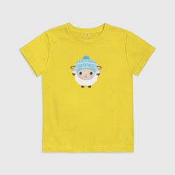 Футболка хлопковая детская Маленькая овечка, цвет: желтый