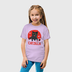 Футболка хлопковая детская Catzilla, цвет: лаванда — фото 2